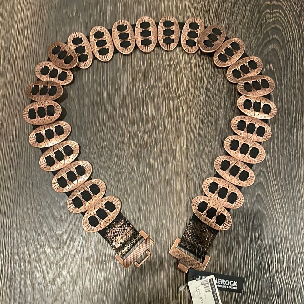 Leatherock Bronze oval elastic belt